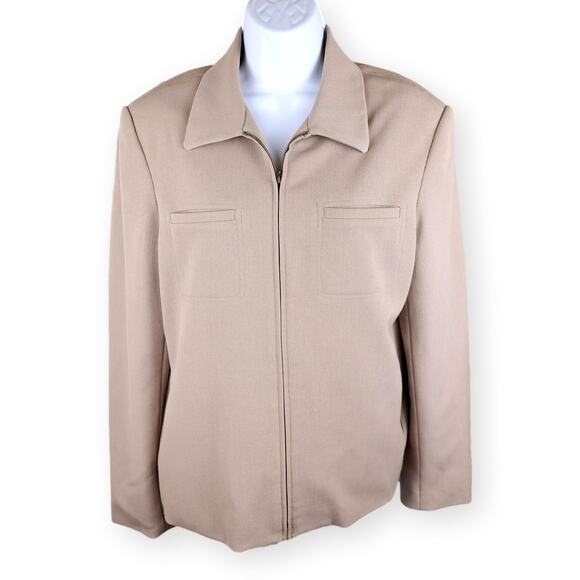 Rafaella Vintage Fawn Beige Full Zip Women Suit Jacket 10 - Picture 1 of 9